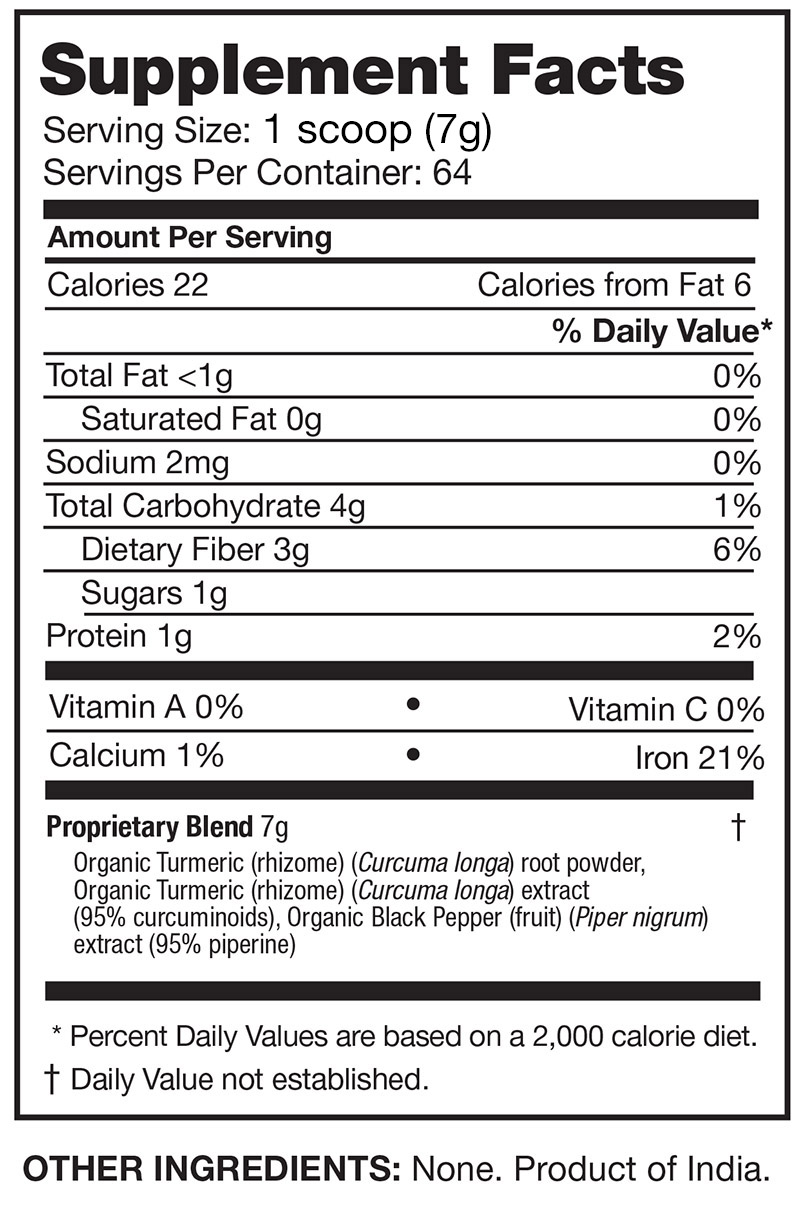Feel Good Organic Superfoods Fortified Organic Turmeric Powder